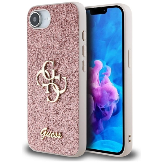 Picture of Guess PU Fixed Glitter 4G Metal Logo Case for Apple iPhone 16e