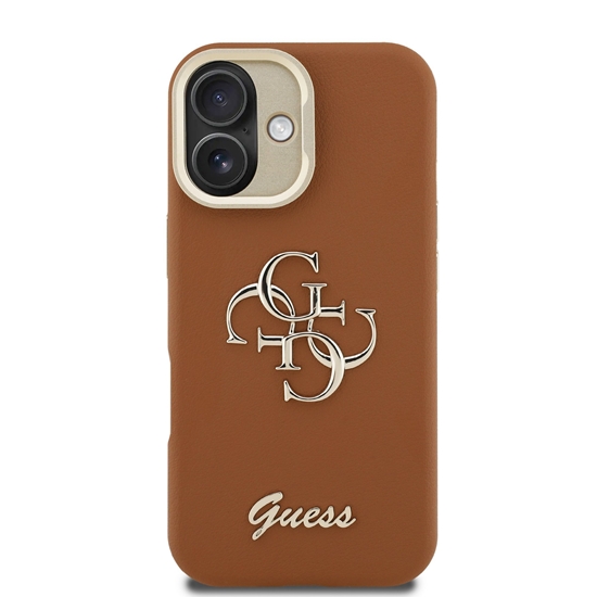 Изображение Guess PU Grained 4G Logo Stand Camera Frame Case for Apple iPhone 16