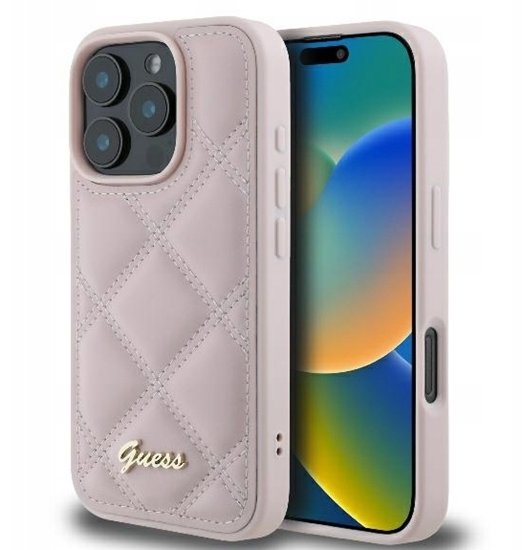 Picture of Guess Quiled Metal Logo Back Case for Apple iPhone 16