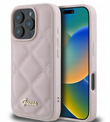 Attēls no Guess Quilted Metal Logo Case for Apple iPhone 16 Pro Max