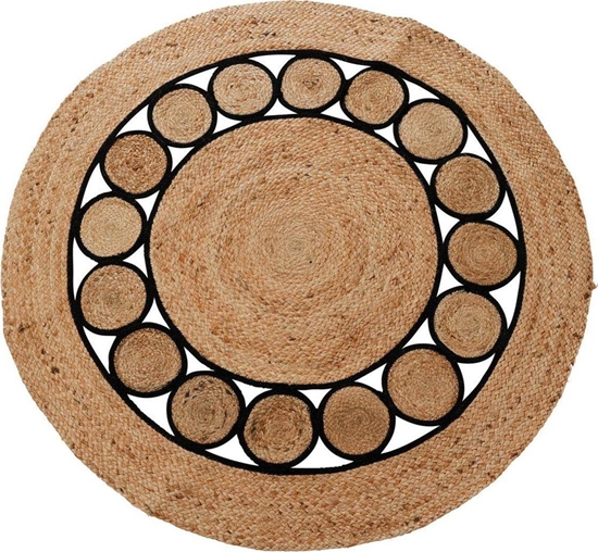 Изображение H&S Decoration Dywan z JUTY pleciony BOHO duy okrgy 120cm