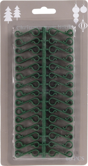 Изображение Haczyki zawieszki do ozdób witecznych bombek i dekoracji 60 szt. zielone