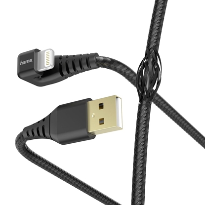 Изображение Hama 00187221 Gamer Charging/Data Cable, USB-A - Lightning 1.5m, Black