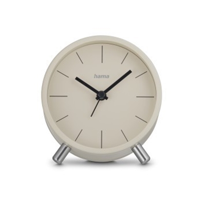 Picture of Hama Radio Clock Flores analogue w/o ticking, grey/beige   222229