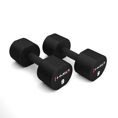 Attēls no Hanteles HPT09 2 x 9 KG POLYURETHANE DUMBBELLS TPU HMS