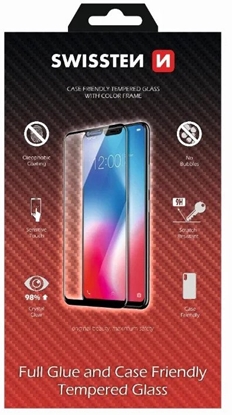 Picture of Hartowane szk�o ochronne Swissten, pro Apple iPhone X/XS, czarna, case friendly and color frame