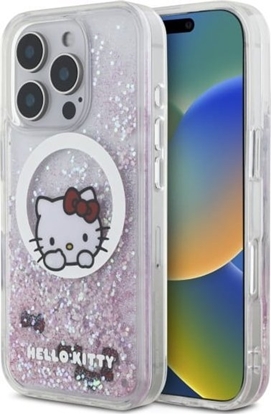 Attēls no HelloKitty Hello Kitty HKHMP16LLSWKH iPhone 16 Pro   6.3" biay/white hardcase Liquid Glitter Sweet Kitty Bows MagSafe
