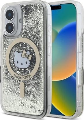 Attēls no HelloKitty Hello Kitty HKHMP16SLGDIK iPhone 16 6.1"  czarny zoty/black gold hardcase Liquid Glitter Fever MagSafe