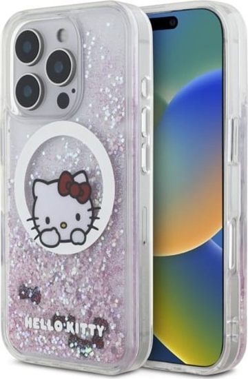 Picture of HelloKitty Hello Kitty HKHMP16XLSWKH iPhone 16 Pro   Max 6.9" biay/white hardcase Liquid Glitter Sweet Kitty Bows MagSafe