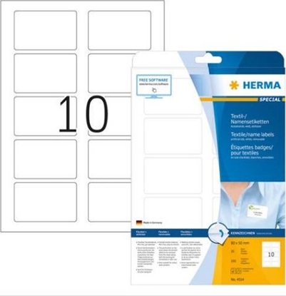 Attēls no Herma Textil-/Namensetiketten 20x80mm 200 Stück weiß      4514