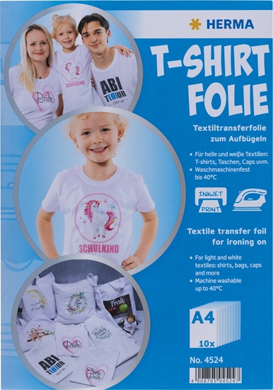 Picture of Herma T-Shirt Foil A4 for light + white Textiles  20 Sheets 4525