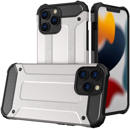 Attēls no Hybrid Armor pancerne hybrydowe etui pokrowiec iPhone 13 Pro srebrny