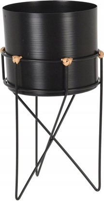 Изображение Home Styling Collection Osonka na doniczk na stojaku metalowa czarna 17x31,5 cm