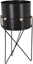 Attēls no Home Styling Collection Osonka na doniczk na stojaku metalowa czarna 17x31,5 cm