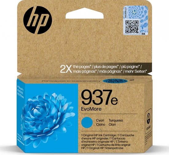 Picture of HP EvoMore 4S6W6NE ink cartridge cyan No. 937e