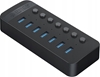 Picture of HUB 7-portowy z wcznikiem USB-A 3.0 - czarny