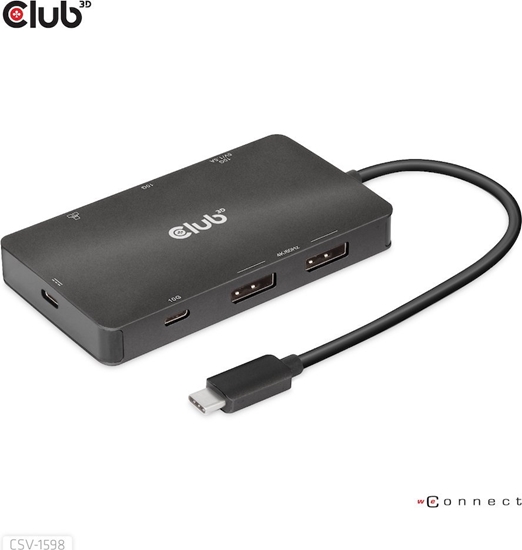 Picture of HUB USB Club 3D Club3D USB-7-in1-HUB USB-C > 2xDP/2xUSB/2xUSB-C/RJ45 100W retail