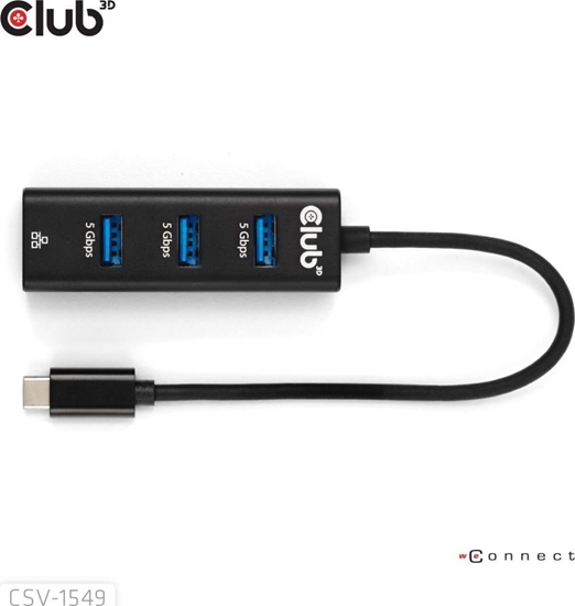 Picture of HUB USB Club 3D Club3D USB-Hub USB Typ-C 3.2 > 3x USB Typ A       1Gbps retail