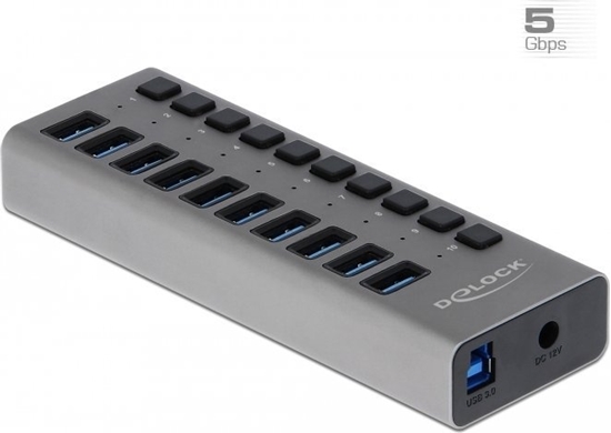 Picture of Delock External 5 Gbps USB Hub with 10 Ports + Switch