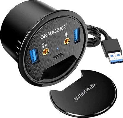 Picture of HUB USB Graugear GRAUGEAR USB 3.0 Tisch Hub mit Audio- und Mikrofonanschluss
