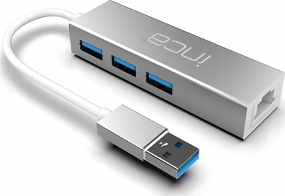 Picture of HUB USB Inca INCA Adapter   IUSB-03T  Typ-A > 3xUSB-A, 1xRJ45, 1000mbps