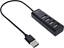 Picture of HUB USB InLine InLine® USB 2.0 4-Port Hub, Type-A male to 4x Type-A female, black, 30cm, slim design