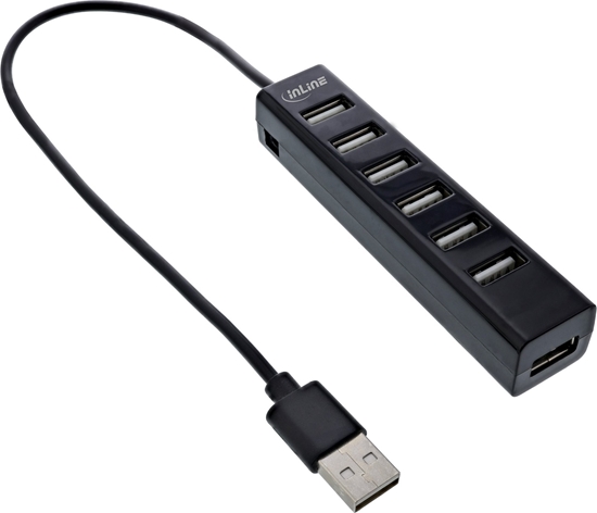 Picture of HUB USB InLine InLine® USB 2.0 7-Port Hub, Type-A male to 7x Type-A female, black
