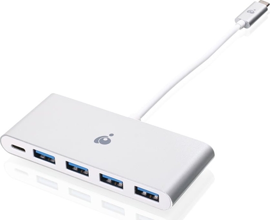 Picture of HUB USB IOGear GUH3C4PD huby i koncentratory USB 3.2 Gen 1 (3.1 Gen 1) Type-C 5000 Mbit/s Biay