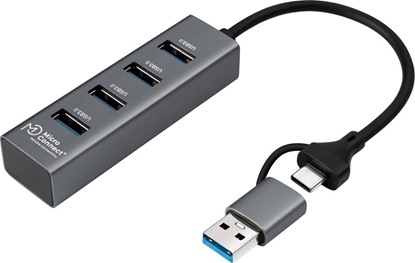 Attēls no HUB USB MicroConnect USB 3.0 Hub 4-Port with USB-C