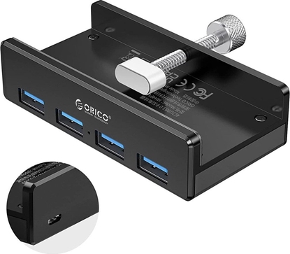 Attēls no HUB USB Orico USB 3.0 aktywny, micro USB, biurkowy 4x USB A (MH4PU-P-BK-BP)