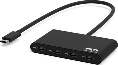 Attēls no HUB USB Port Designs Port Designs 900147 huby i koncentratory USB Type-C 5000 Mbit/s Czarny