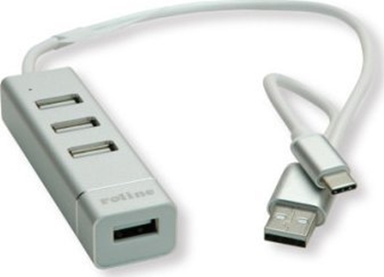 Picture of USB2.0 TypeA 4portu HUB, Type A+C, Roline