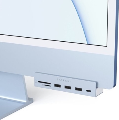 Attēls no HUB USB Satechi SATECHI USB-C Clamp Hub Blue | iMac 24"