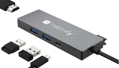 Attēls no HUB USB Techly Techly Hub USB-C 4 in 1