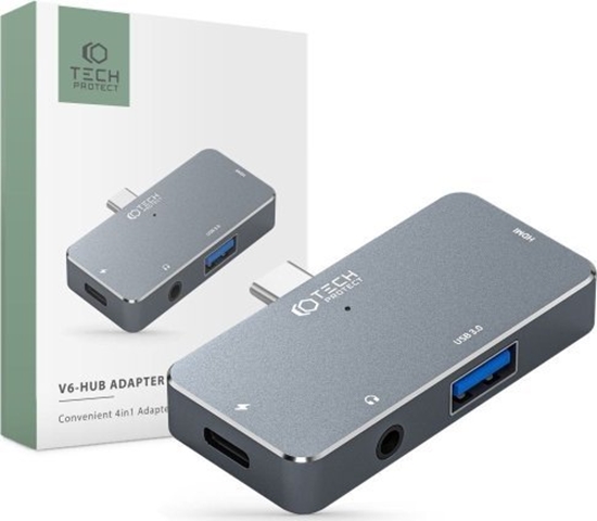 Picture of HUB USB Tech-Protect Adapter Tech-Protect V6 hub 4w1 Grey