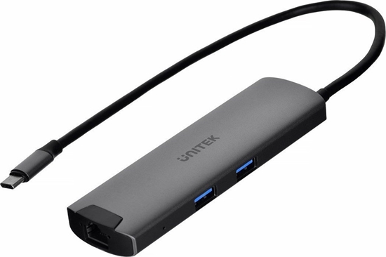Изображение HUB USB Unitek Unitek Aktywny Hub USB-C 5Gbps, HDMI RJ-45 PD 100W