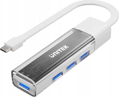 Attēls no HUB USB Unitek Unitek hub dwukierunkowy USB C/USB A 5Gbps, 4x USB A biay