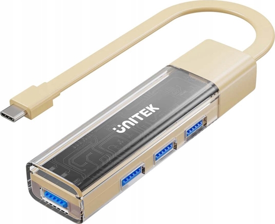 Изображение HUB USB Unitek Unitek hub dwukierunkowy USB C/USB A 5Gbps, 4x USB A kremowy