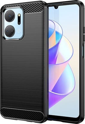 Attēls no Hurtel Carbon Case etui do Honor Play 40 Plus / Honor X7a elastyczny silikonowy karbonowy pokrowiec czarne