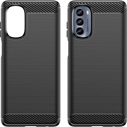 Attēls no Hurtel Carbon Case etui do Motorola Moto G62 5G elastyczny silikonowy karbonowy pokrowiec czarne