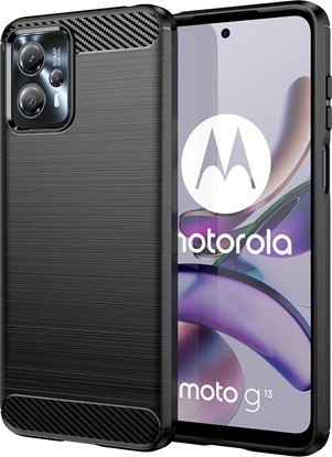 Attēls no Hurtel CARBON CASE ETUI MOTOROLA MOTO G13 ELASTYCZNY SILIKONOWY KARBONOWY POKROWIEC CZARNE