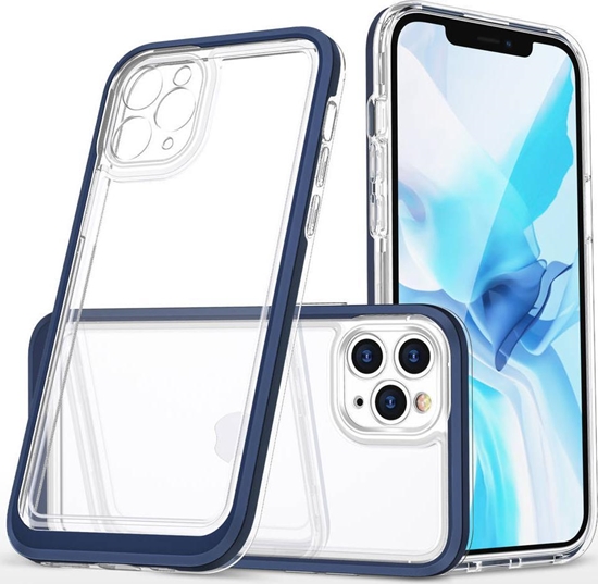 Изображение Hurtel Clear 3in1 etui do iPhone 11 Pro Max elowy pokrowiec z ramk niebieski