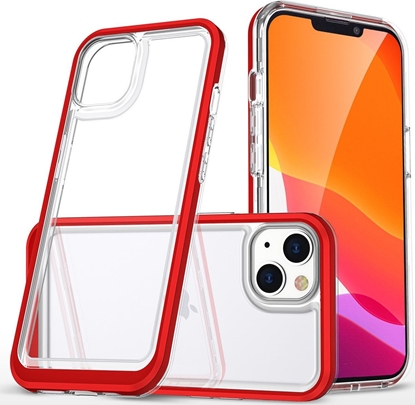 Attēls no Hurtel Clear 3in1 etui iPhone 14 Plus silikonowy pokrowiec z ramk czerwone