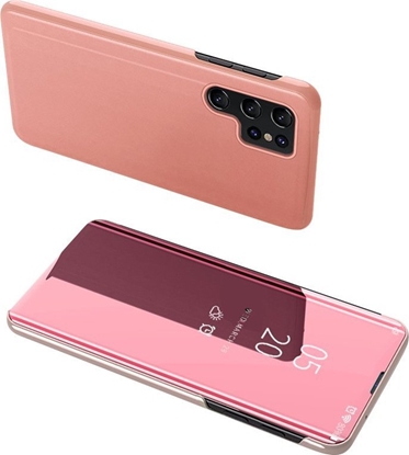 Attēls no Hurtel Clear View Case etui do Samsung Galaxy S23 Ultra pokrowiec z klapk róowe