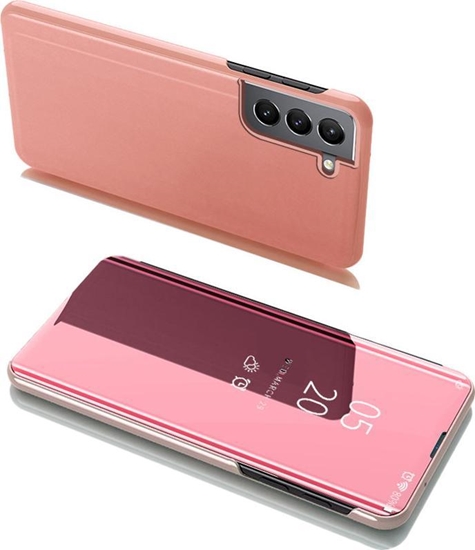 Picture of Hurtel Clear View Case futera etui z klapk Samsung Galaxy S22+ (S22 Plus) róowy