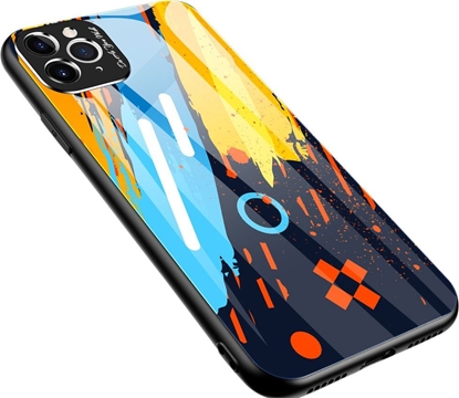 Attēls no Hurtel Color Glass Case etui pokrowiec nakadka ze szka hartowanego z oson na aparat iPhone 11 Pro Max pattern 1 uniwersalny