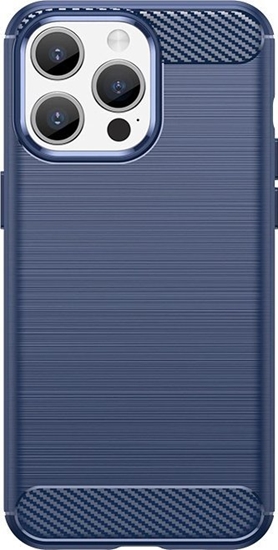 Picture of Hurtel Elastyczne etui wzór karbon do iPhone 15 Pro Carbon Case - niebieskie