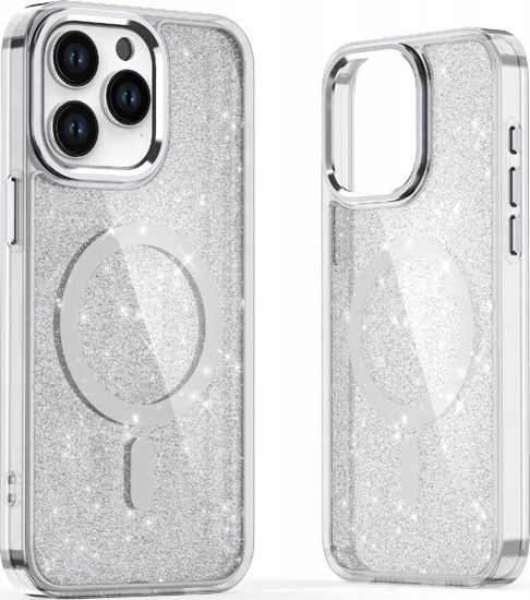 Изображение Hurtel Etui Glitter Case MagSafe na iPhone 16 Pro Max - biae z brokatem