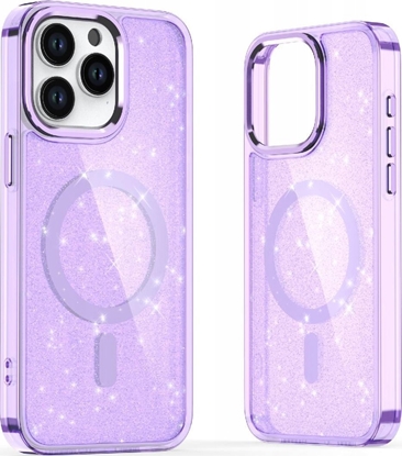 Attēls no Hurtel Etui Glitter Case MagSafe na iPhone 16 Pro Max - fioletowe z brokatem
