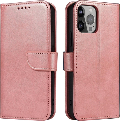 Attēls no Hurtel Etui portfel z klapk podstawk do iPhone 15 Plus Magnet Case - róowe